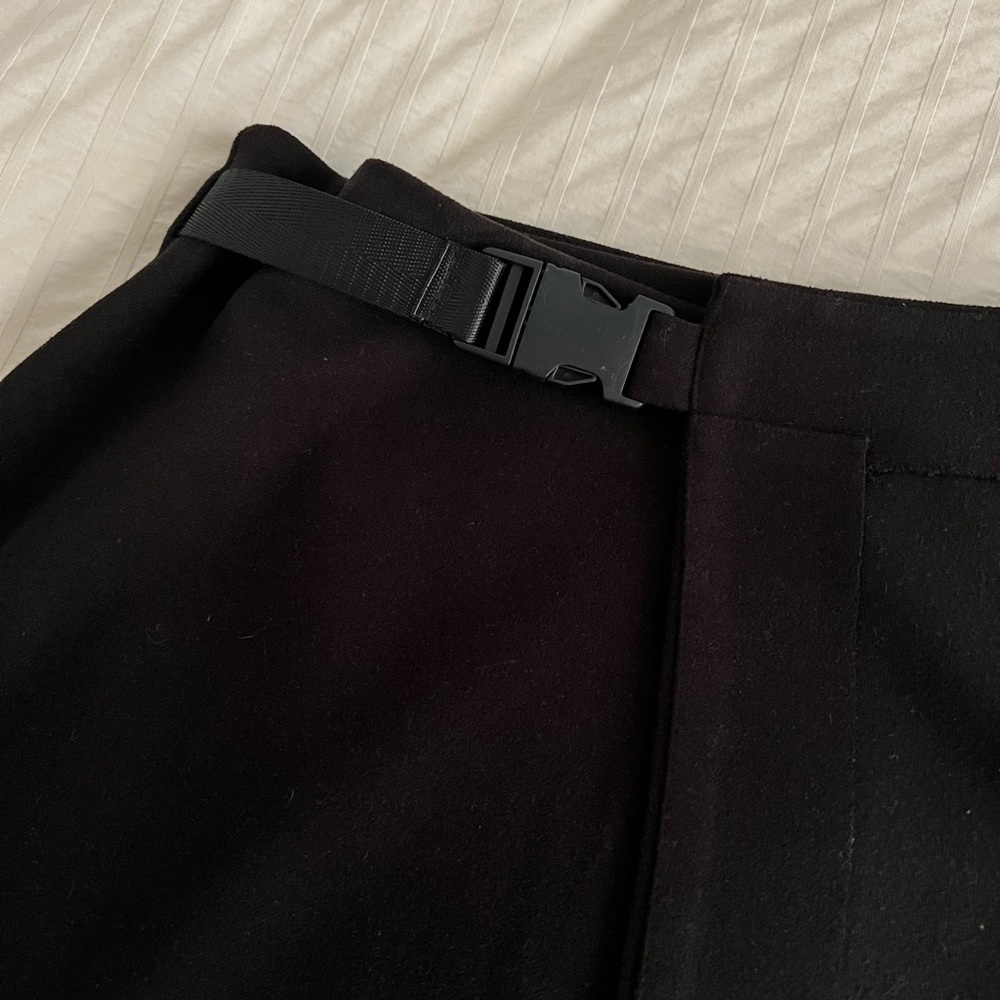 Zara Black High Rise Buckle Wrap Skirt - Picture 3 of 10